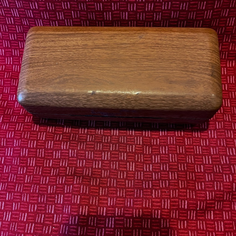 Wooden Rectangular Eyeglass Case Box Natural Wood… - image 3